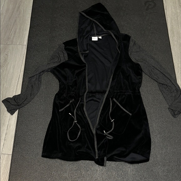 Zenergy by Chico's Jackets & Blazers - Zenergy by Chicos Black Hooded Open Cardigan size 3